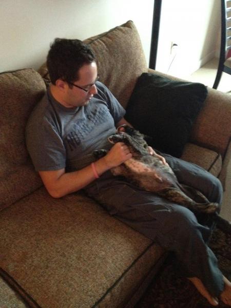 Snuggle time with daddy